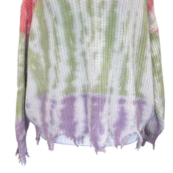 Elena Wang Oversized Unicorn Tie Dye Distressed Sweater L - Picture 7 of 9